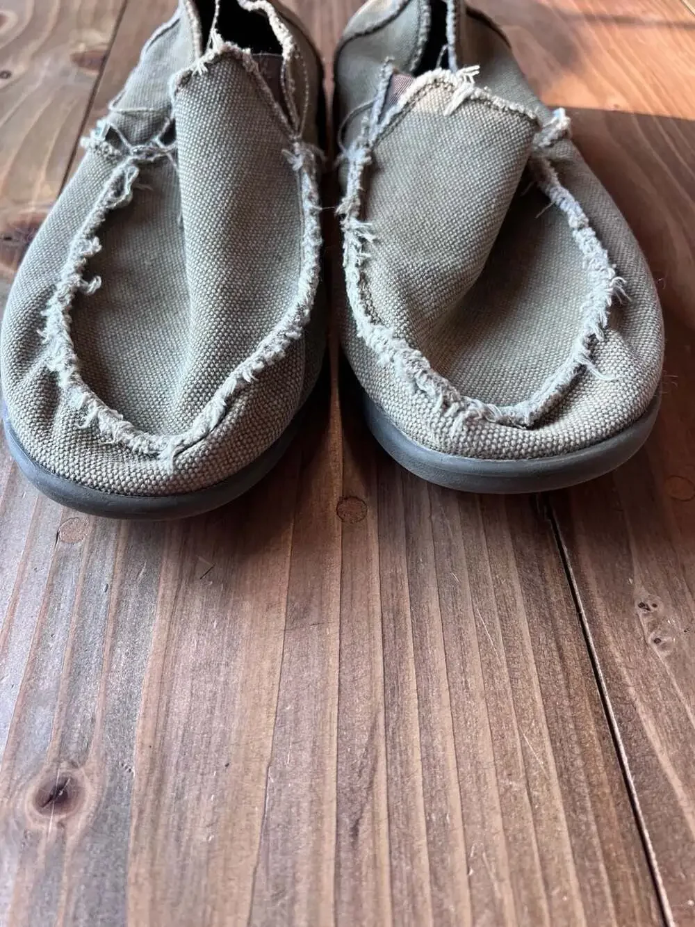 Crocs Santa Cruz Frayed Canvas Slip On Loafers Mens 10